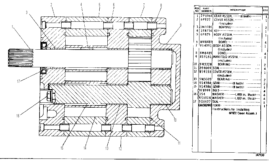 GEAR PUMP GROUP 6P0824 CAT