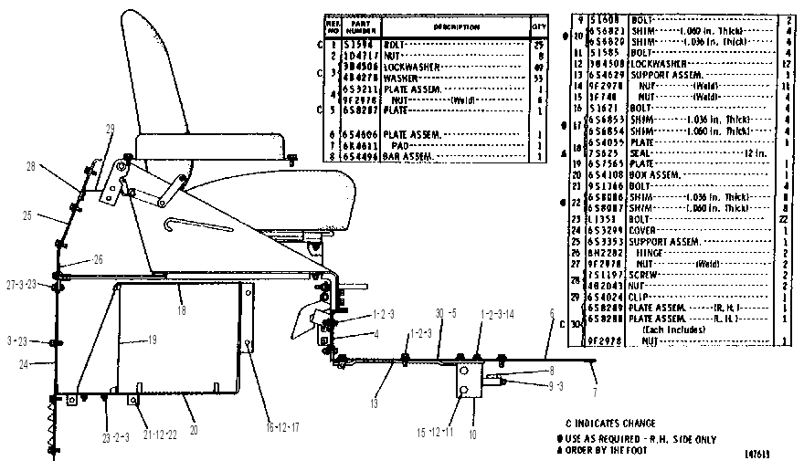 SUPPORT AND SEAT GROUP 6S5965 CAT