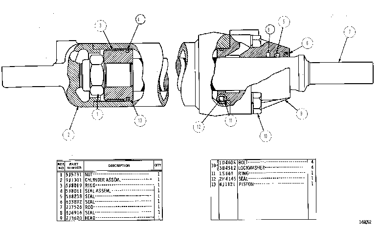 Цилиндр рулевой 9J1287 CAT