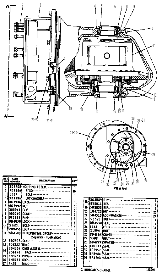 Дифференциал с конической передачей 8D4290 CAT