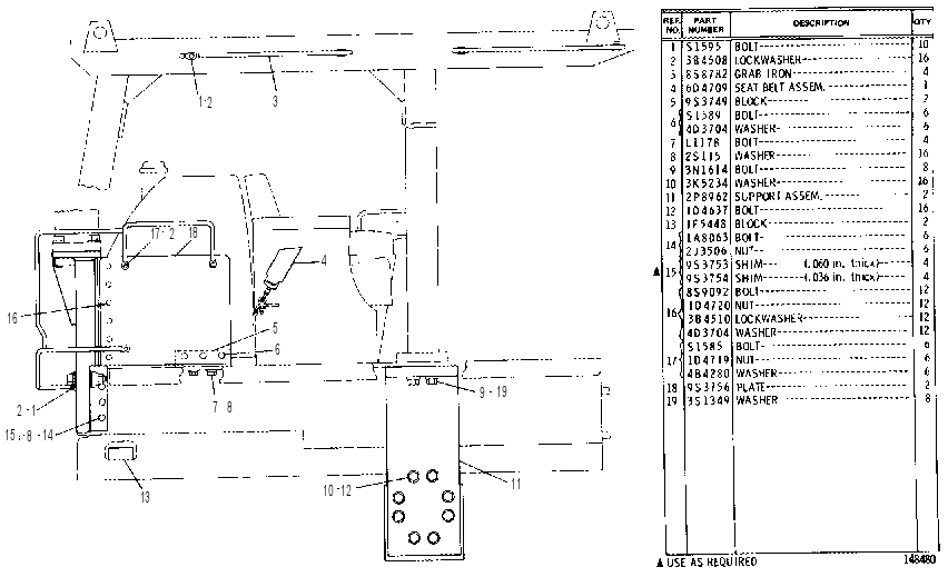 ROLL-OVER PROTECTIVE STRUCTURE MOUNTING GROUP 3P4870 CAT