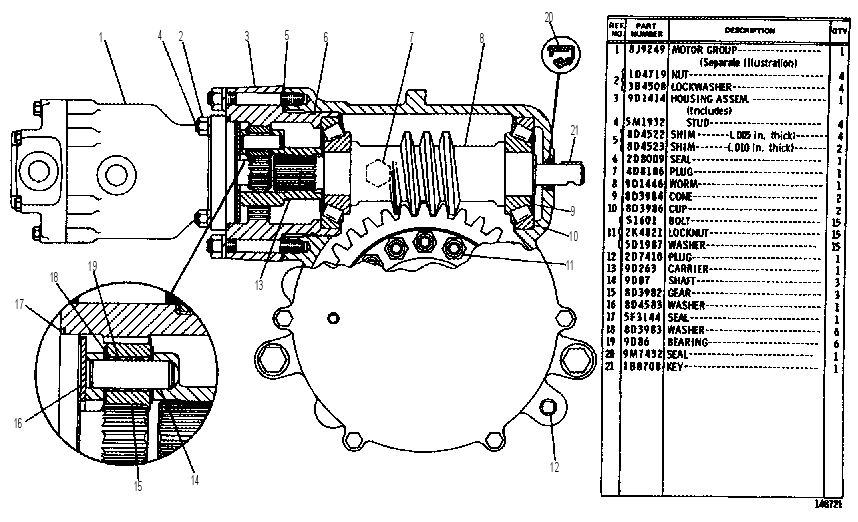 Привод поворотного круга 9D1615 CAT