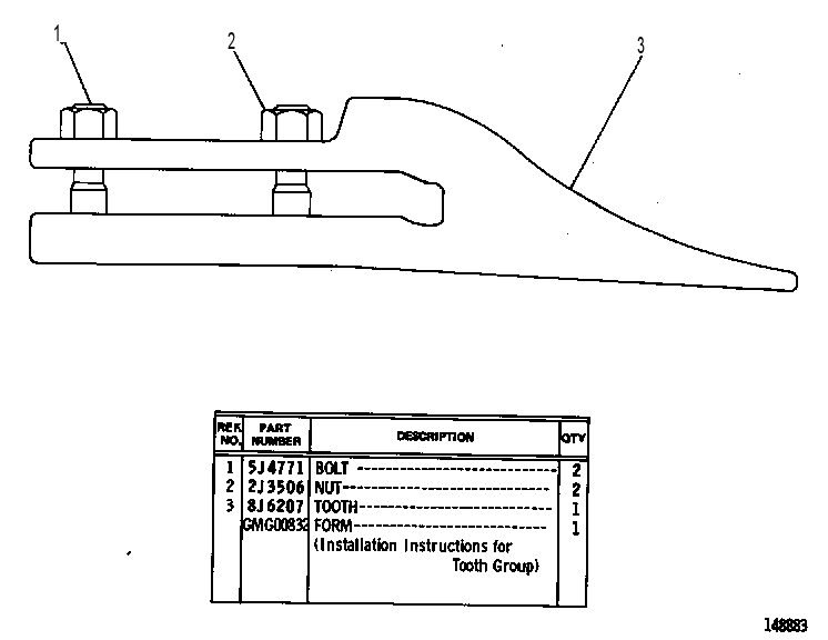 Зуб универсальный 9J0613 CAT
