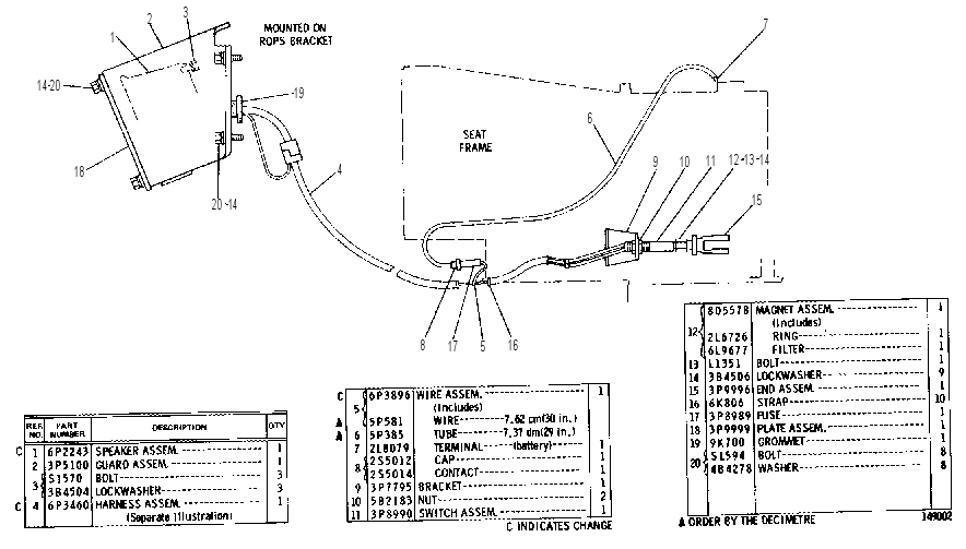 BACK-UP WARNING GROUP 3P7668 CAT