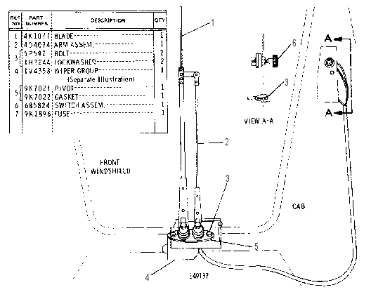 WINDSHIELD WIPER GROUP 1V7389 CAT