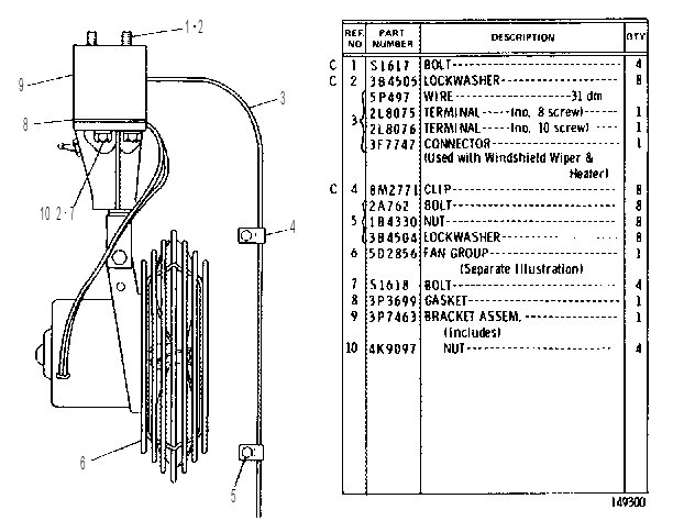 DEFROSTER FAN GROUP 3P3638 CAT
