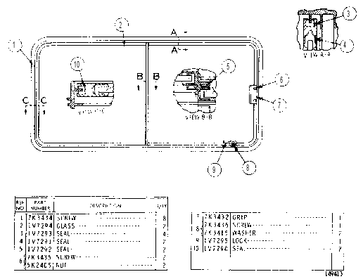 WINDOW ASSEMBLY 1V5342 CAT