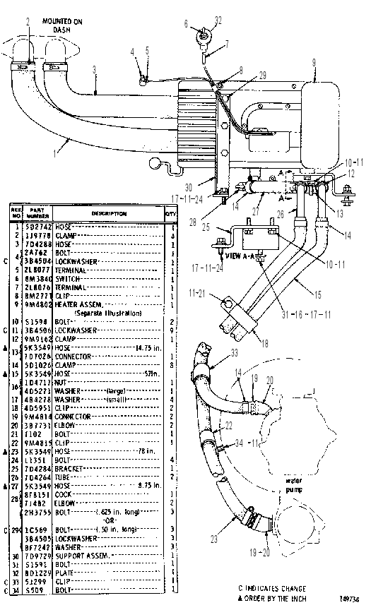 CAB HEATER GROUP 8D1460 CAT