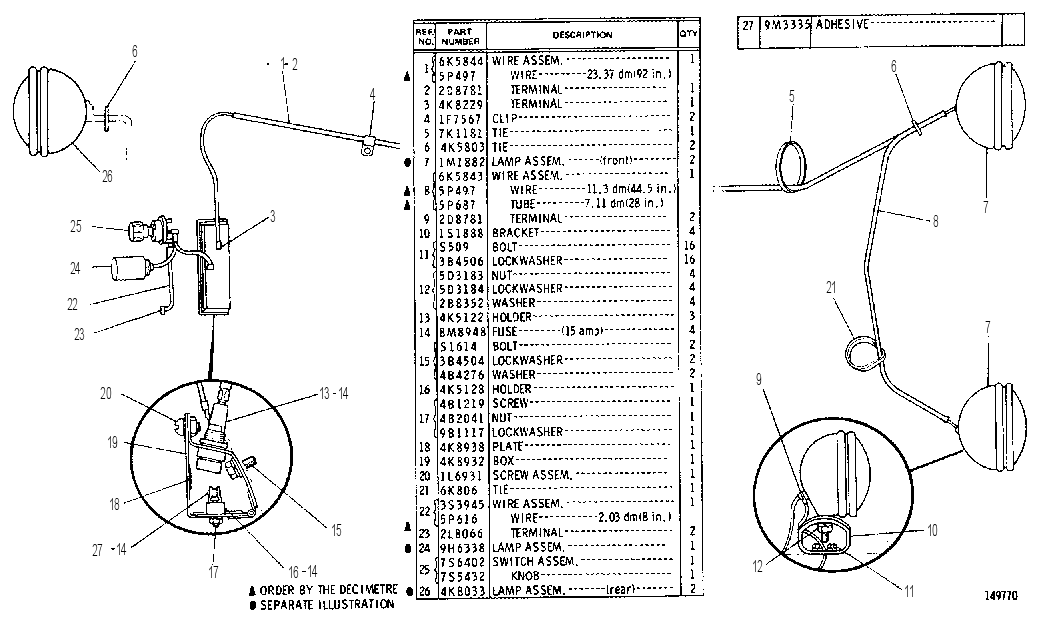 LIGHTING AND WIRING GROUP 1V6326 CAT