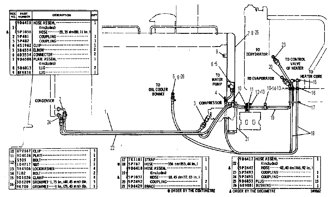 AIR CONDITIONER LINES GROUP 9D6265 CAT