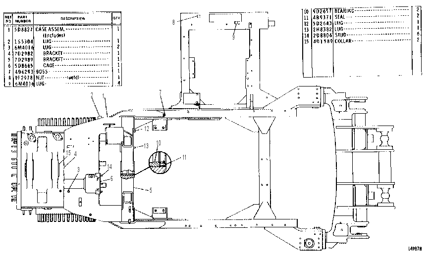 CASE AND FRAME ASSEMBLY 8D1327 CAT