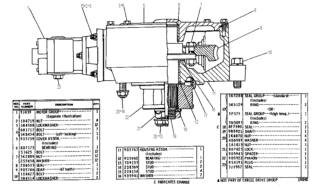 Привод поворотного круга 9D5895 CAT