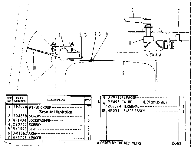 WINDSHIELD WIPER GROUP 3P9713 CAT