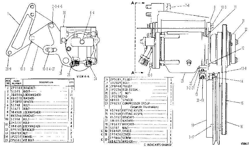 REFRIGERANT COMPRESSOR GROUP 2P9598 CAT