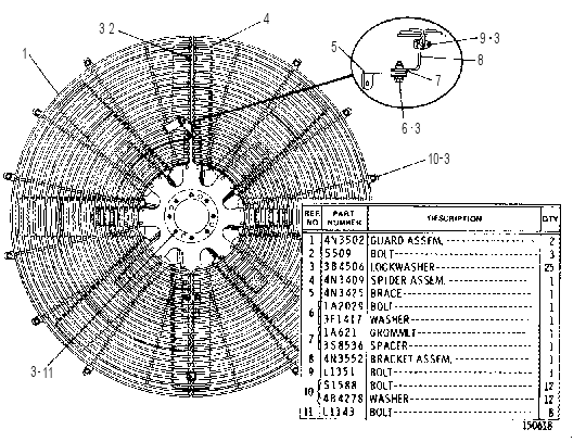 SUCTION FAN AND GUARD 4N6784 CAT