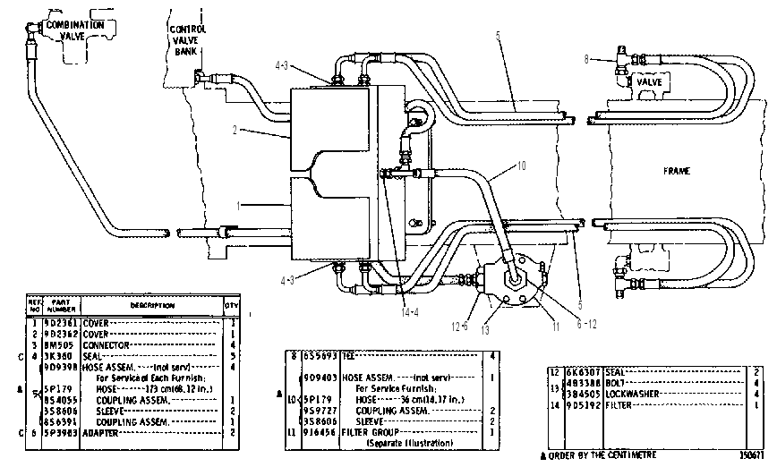 LINES AND VALVE GROUP 8D9775 CAT