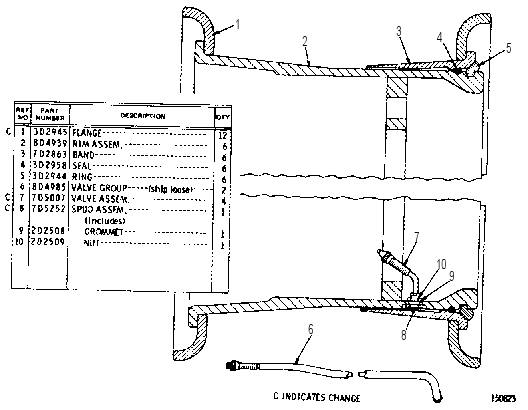 Обод съёмный 9D1875 CAT