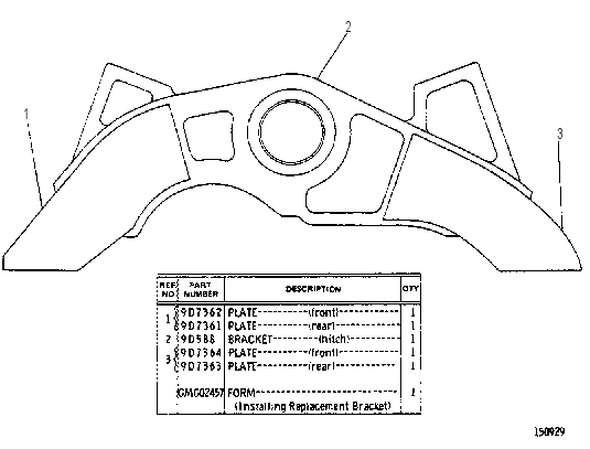 REPLACEMENT BRACKET GROUP 9D7380 CAT