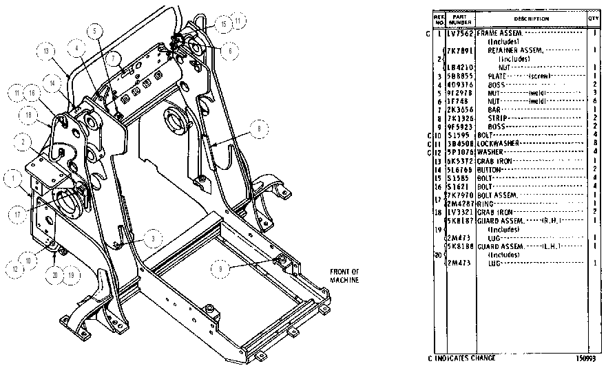 LOADER FRAME 1V3343 CAT