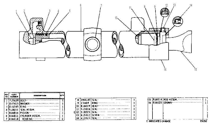 BLADE LIFT CYLINDER GROUP 8J6010 CAT