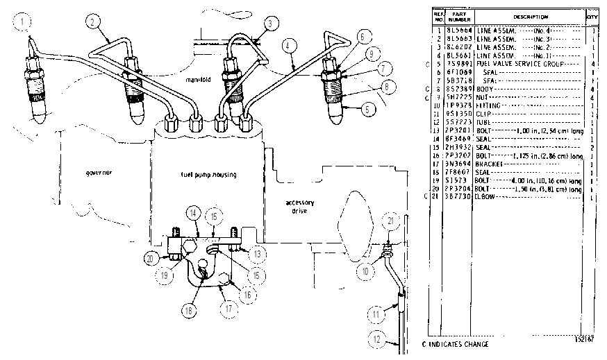 FUEL INJECTION LINES 2P7460 CAT