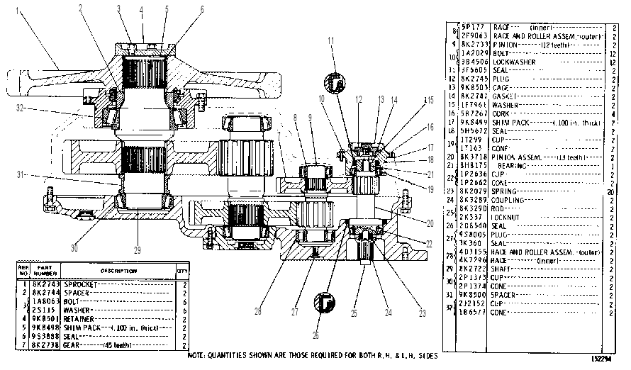Бортовой редуктор 8K2635 CAT