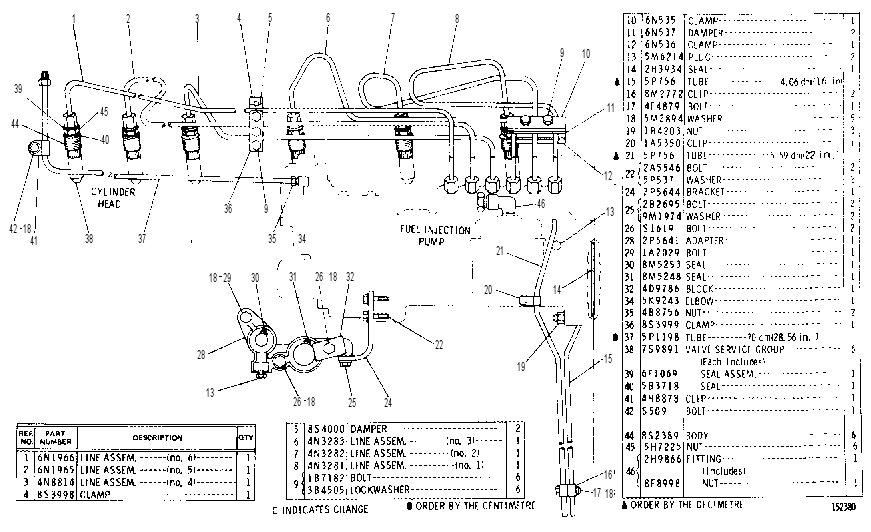 FUEL INJECTION LINES GROUP 6N1637 CAT
