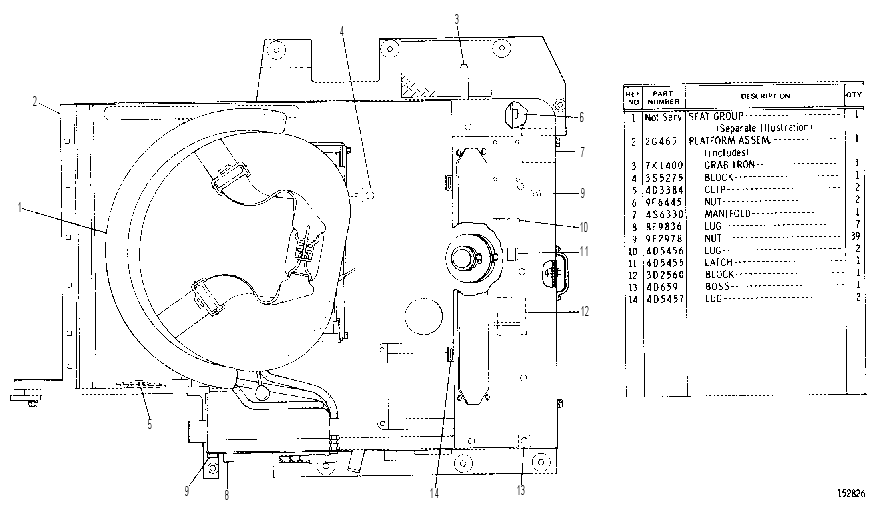 SEAT FRAME AND PLATFORM 2G0490 CAT