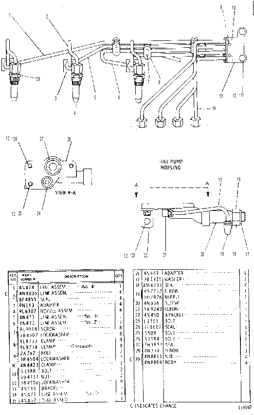 FUEL INJECTION AND LINES 4N0487 CAT