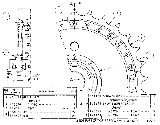SPROCKET GROUP 7K1312 CAT