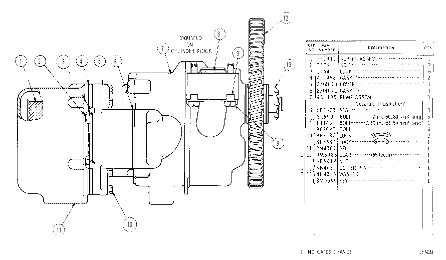 OIL PUMP AND DRIVE GROUP 4L3346 CAT