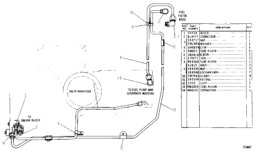 FUEL FILTER LINES GROUP 9N1054 CAT
