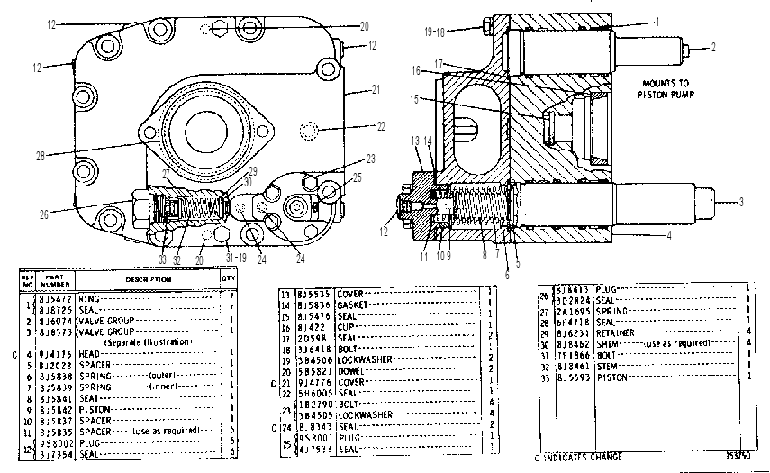 Головка насоса 8J8412 CAT