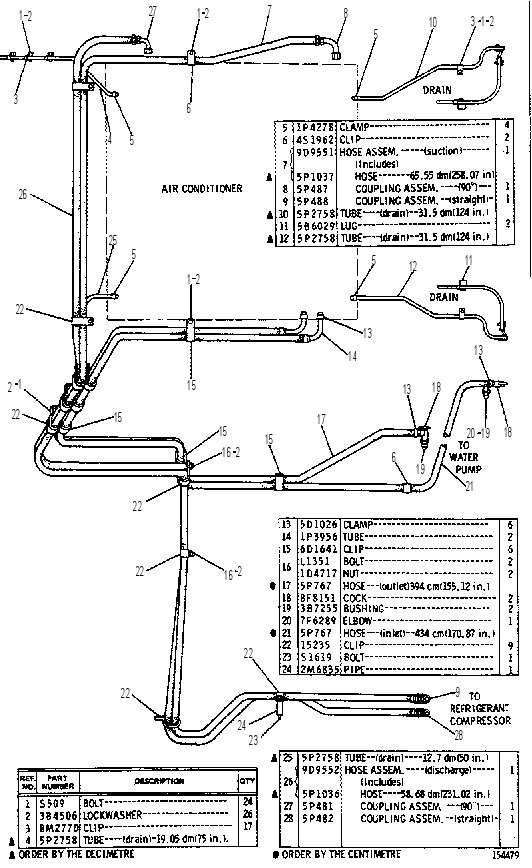 AIR CONDITIONER LINES GROUP 9D9540 CAT