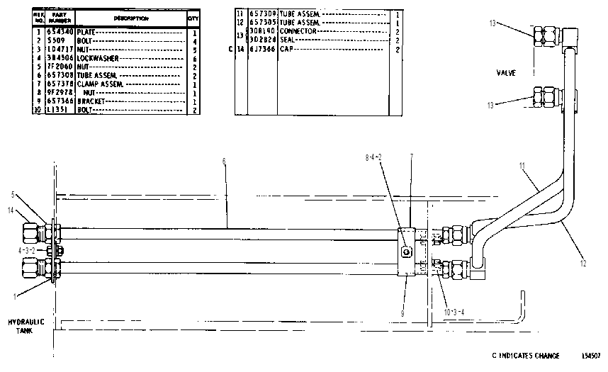 REAR HYDRAULIC LINES GROUP 6S4107 CAT