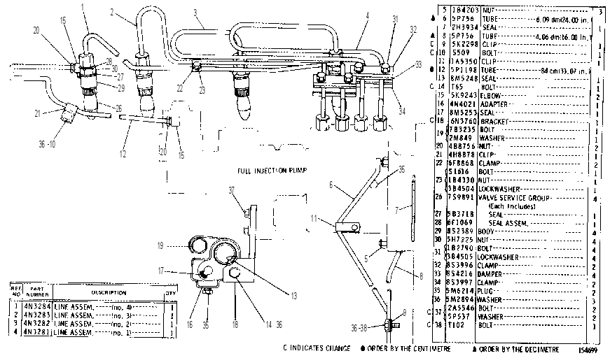 FUEL INJECTION LINES GROUP 6N0727 CAT