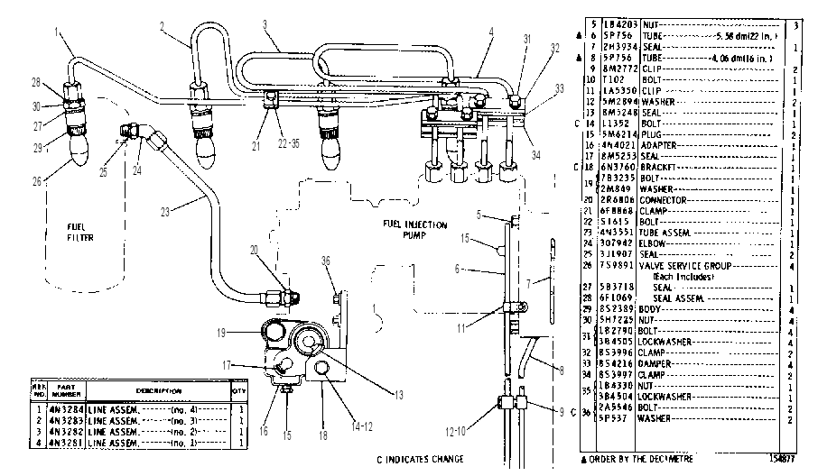 FUEL INJECTION LINES GROUP 6N1607 CAT