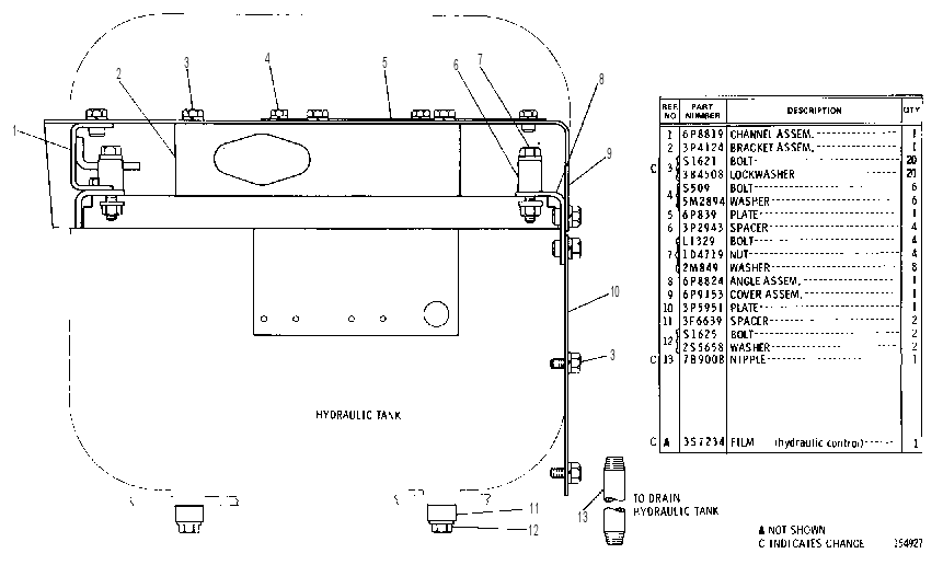 HYDRAULIC TANK MOUNTING GROUP 3P7921 CAT