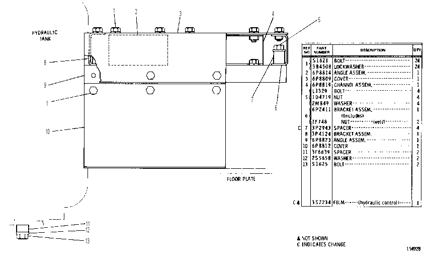 HYDRAULIC TANK MOUNTING GROUP 3P7920 CAT