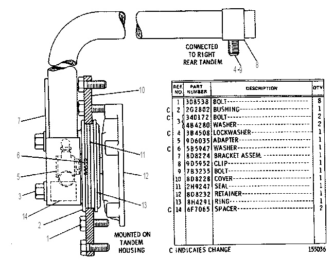 TACHOGRAPH DRIVE GROUP 8D8570 CAT