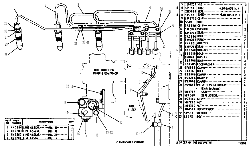 FUEL INJECTION VALVES AND LINES GROUP 6N0717 CAT