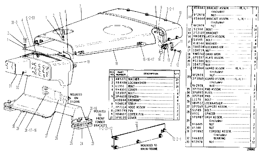 Капот с приборной панелью 3P5577 CAT