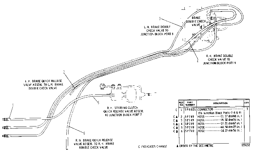STEERING CLUTCH AND BRAKE AIR LINES GROUP 9S5879 CAT