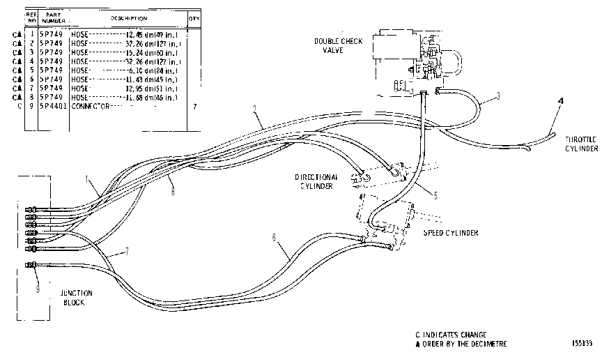 TRANSMISSION AND THROTTLE AIR LINES GROUP 9S5878 CAT