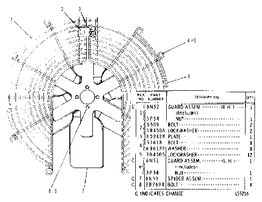 BLOWER FAN AND GUARD GROUP 4N0309 CAT