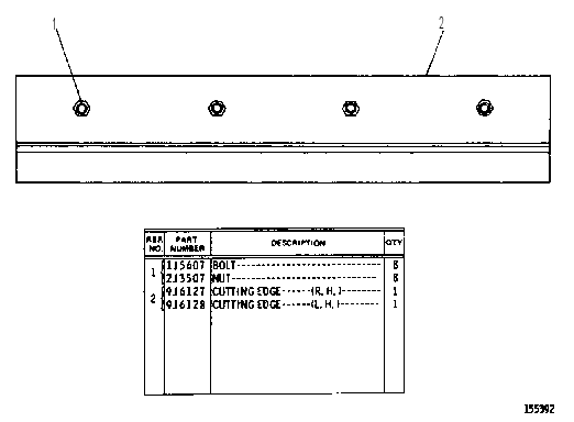 BOLT ON CUTTING EDGE 9J6124 CAT