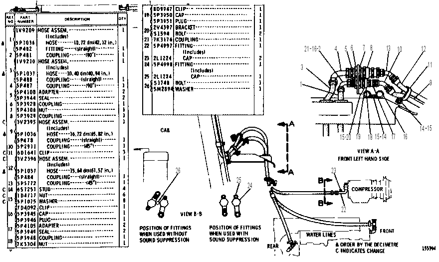 AIR CONDITIONER LINES GROUP 1V6689 CAT