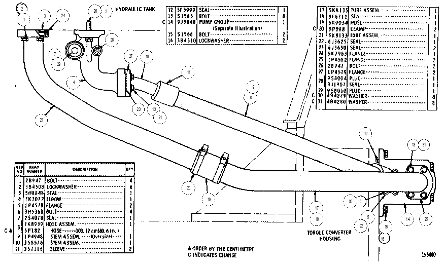 HYDRAULIC PUMP AND LINES GROUP 5K6410 CAT