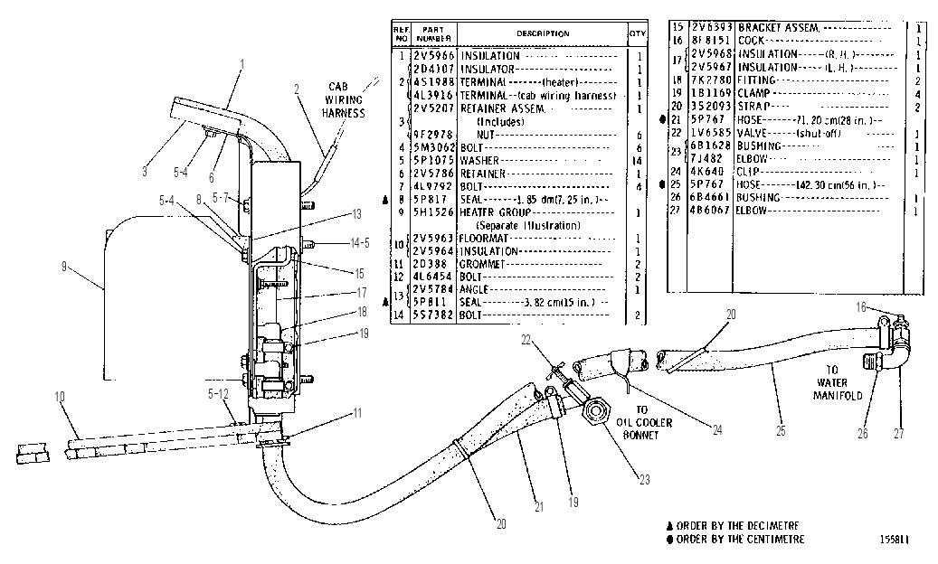 CAB HEATER GROUP 2V6222 CAT