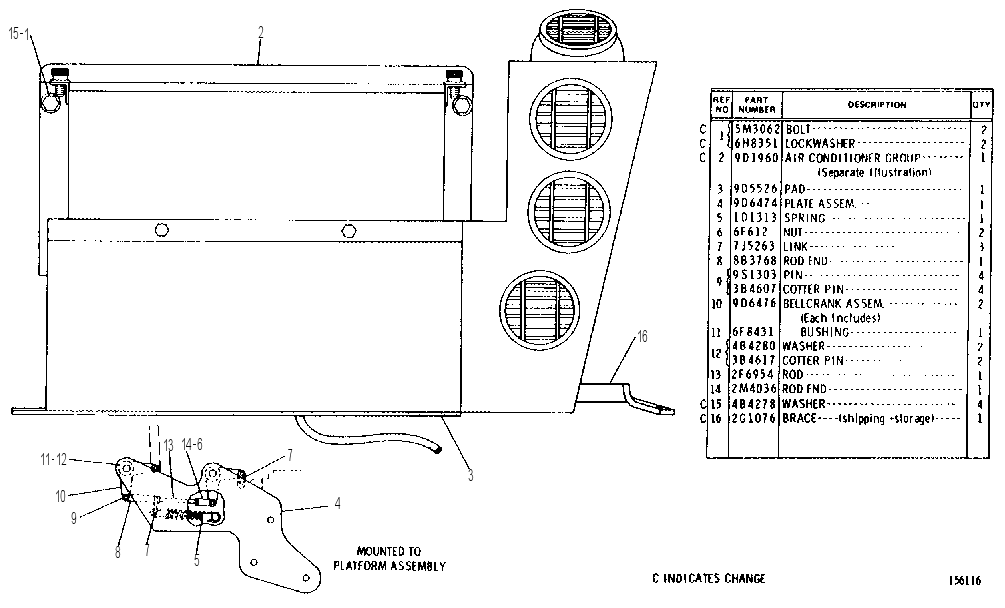 MOUNTING AND AIR CONDITIONER GROUP 9D5770 CAT